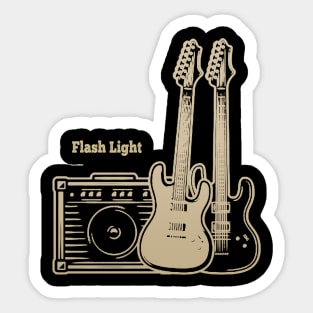 Flash Light Playing With Guitars Sticker